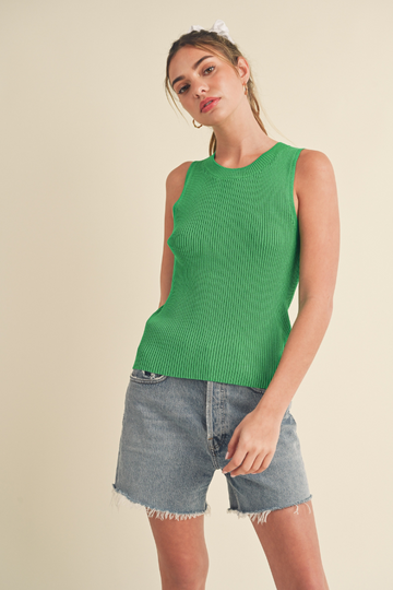 Jadine Knit Tank Top - Green