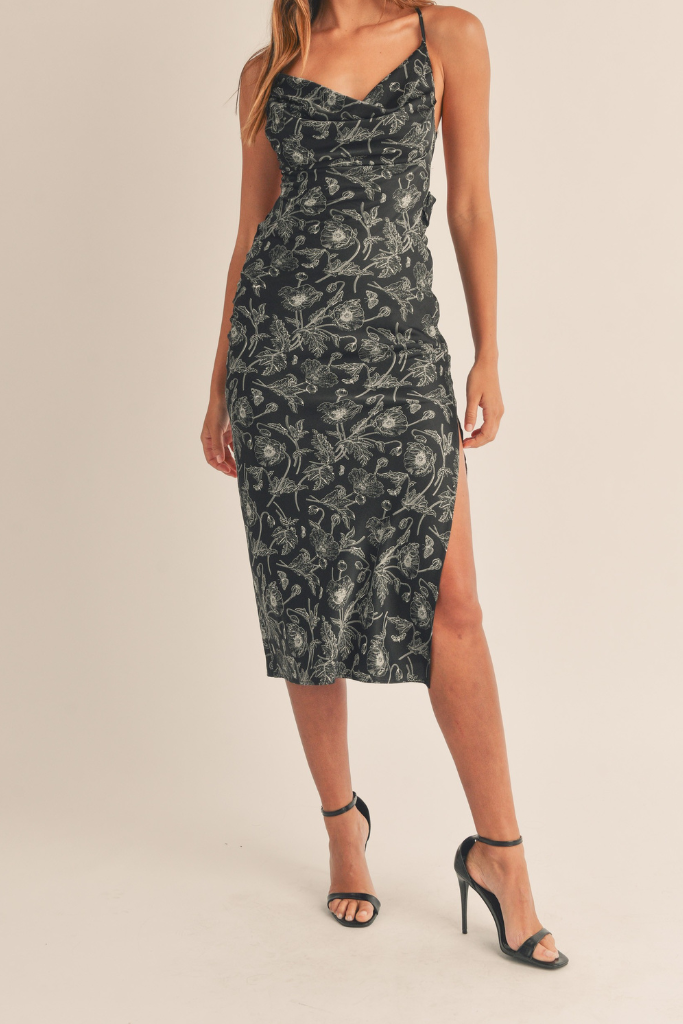 My Pleasure Midi Dress - Black