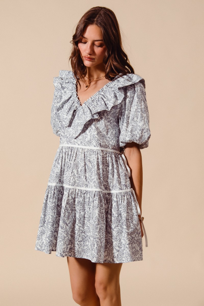 Dare To Dream Dress - White/Navy