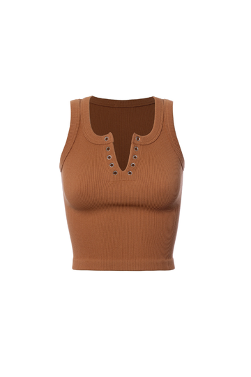 Melanie Ribbed Tank - Copper