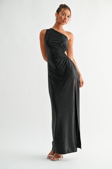 Callen Rhinestone Maxi Dress - Black