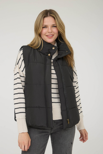 Sweet Side Puffer Vest - Black