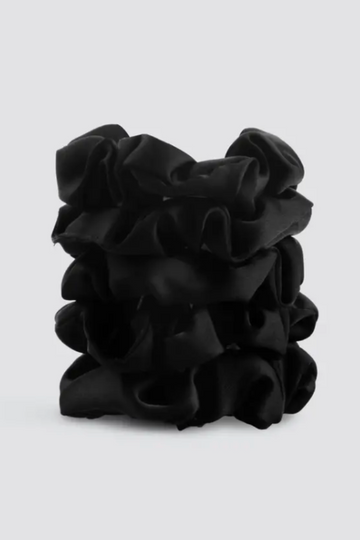 Satin Sleep Scrunchies 5pc - Black