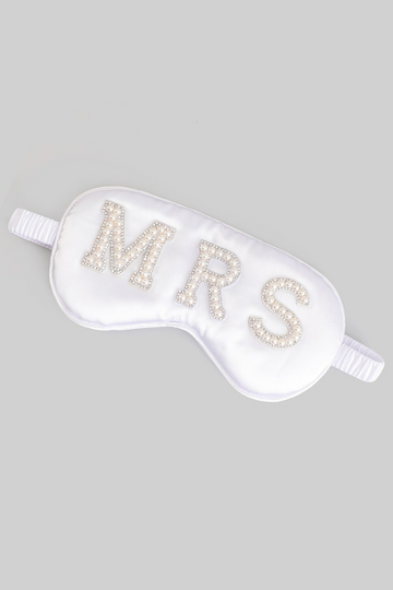 Mrs. Rhinestone Sleep Mask - White
