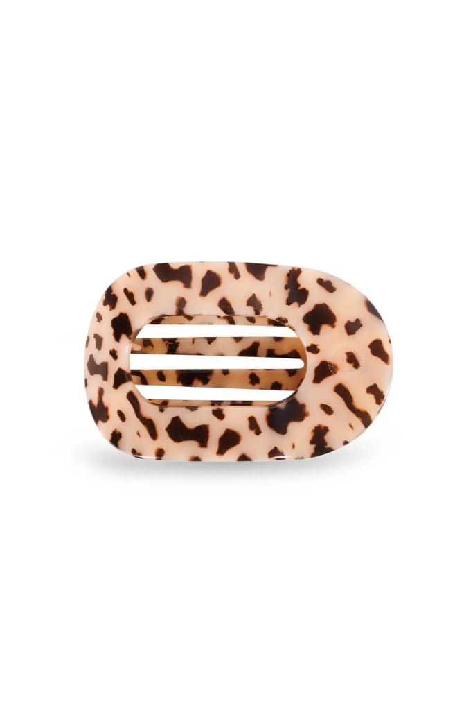 Teletie Flat Round Medium Clip - Blonde Tortoise