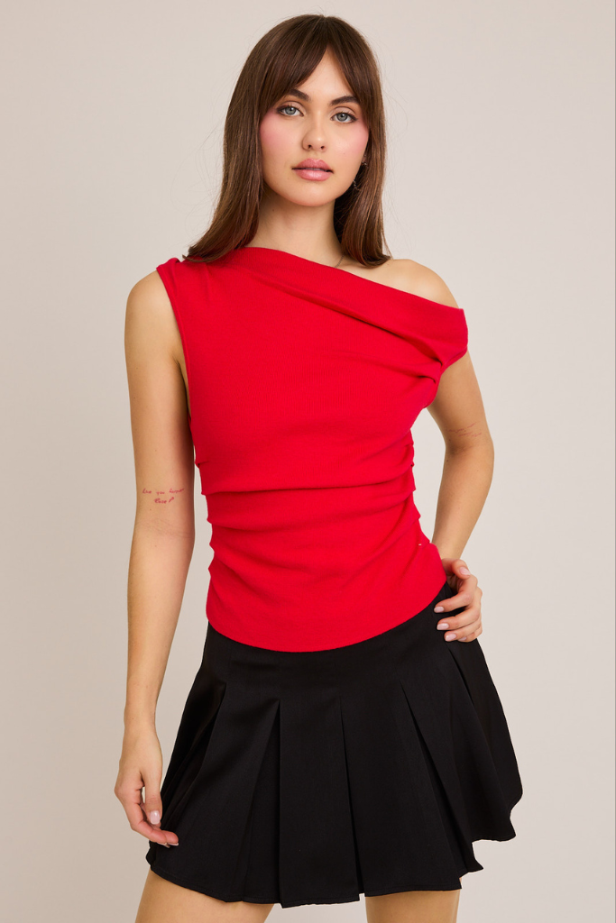 Ambition Asymmetrical Top - Red