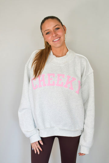 Cheeky X Tooloolah Mock Neck Sweatshirt - Ash Grey