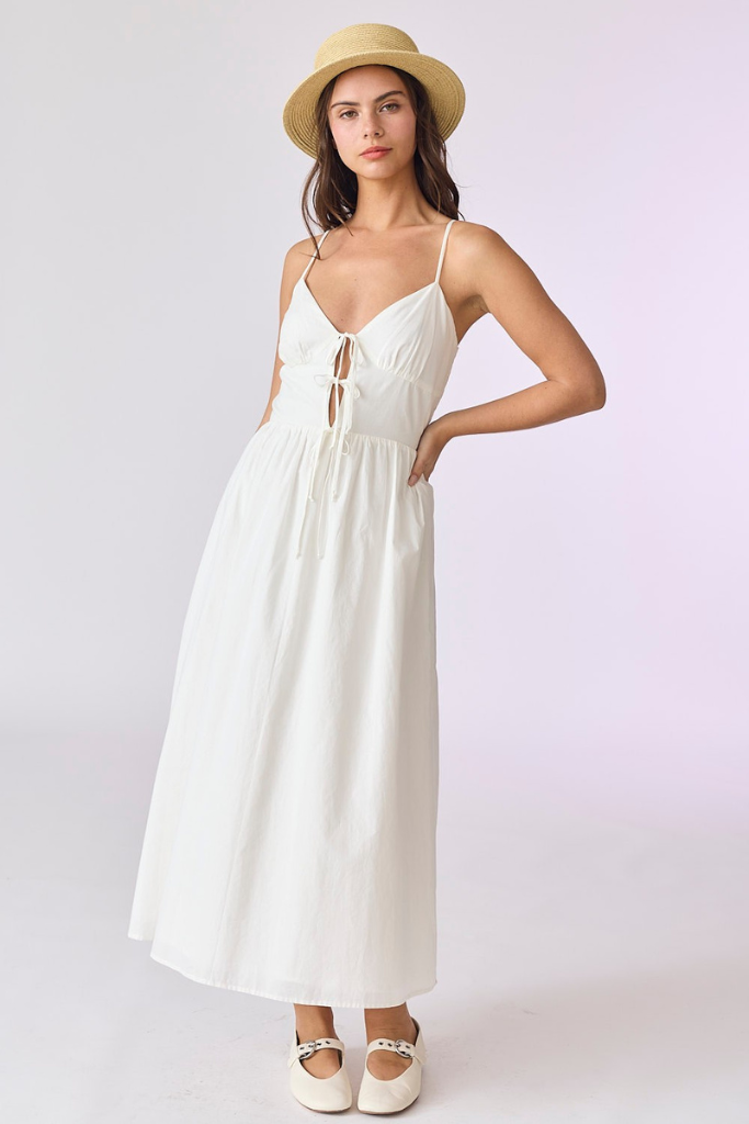 Skip Beats Midi Dress - White
