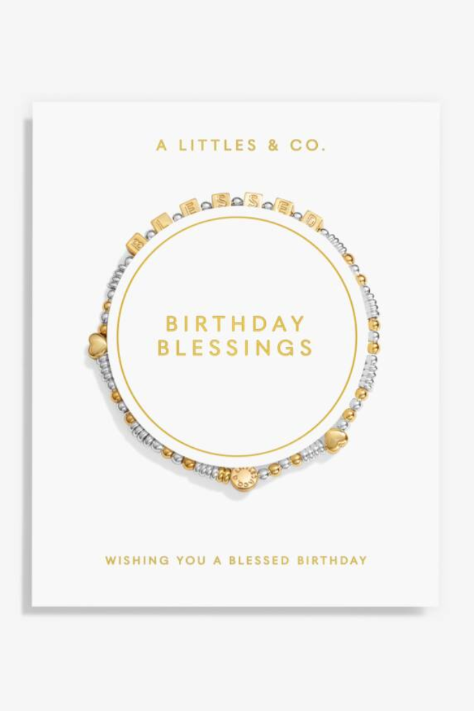 A Little "Birthday Blessings" Bracelet - Silver/Gold