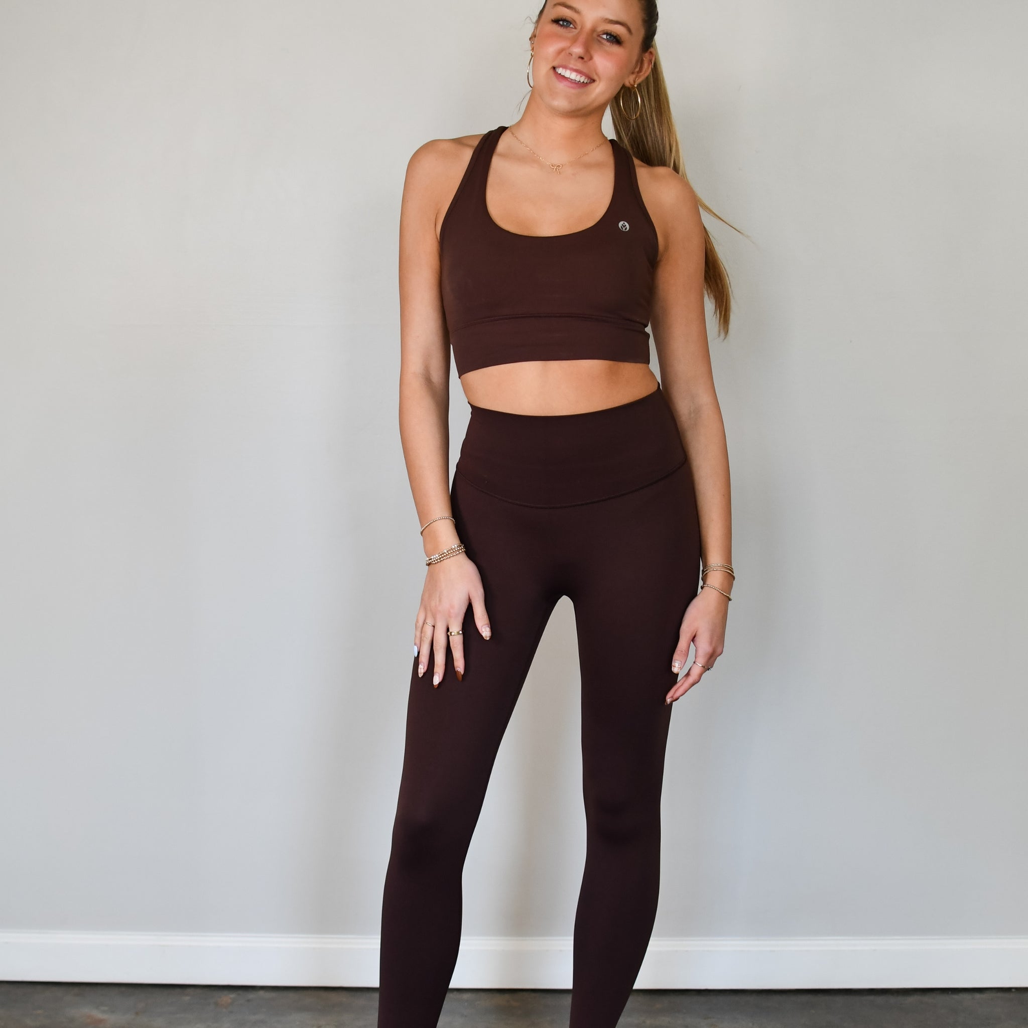 Tooloolah Pure Move Racerback Tank - Espresso