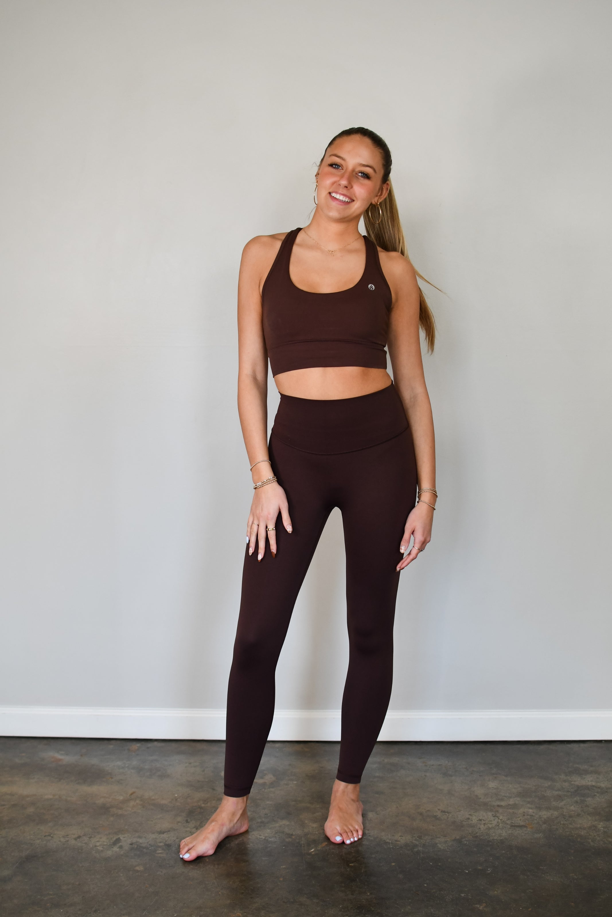 Tooloolah Pure Move Racerback Tank - Espresso