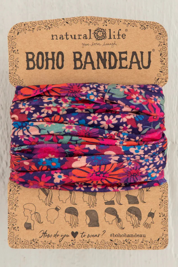 Full Boho Bandeau - Summer Daisies Burgundy