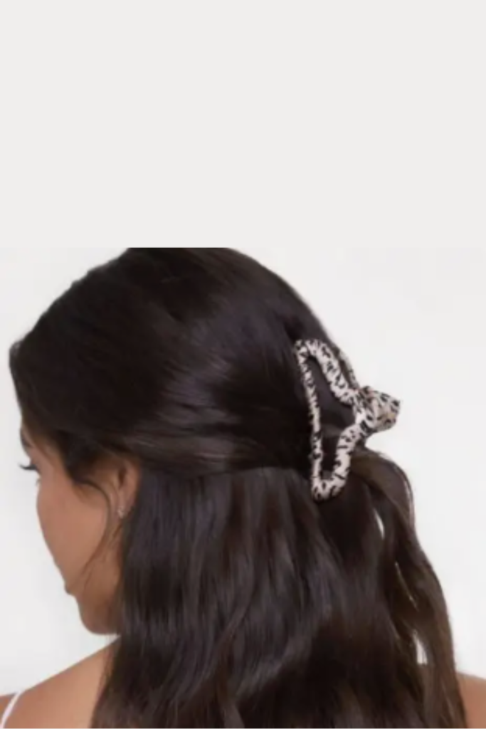 Satin Wrapped Claw Clip - Leopard