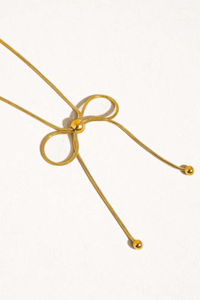 Kristin Bow Chain Necklace - Gold