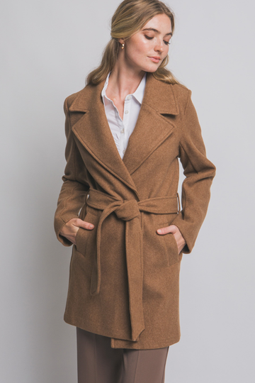 Liv Wrap Coat - Camel