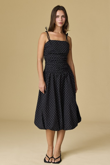 Stand On It Midi Dress- Black/ White