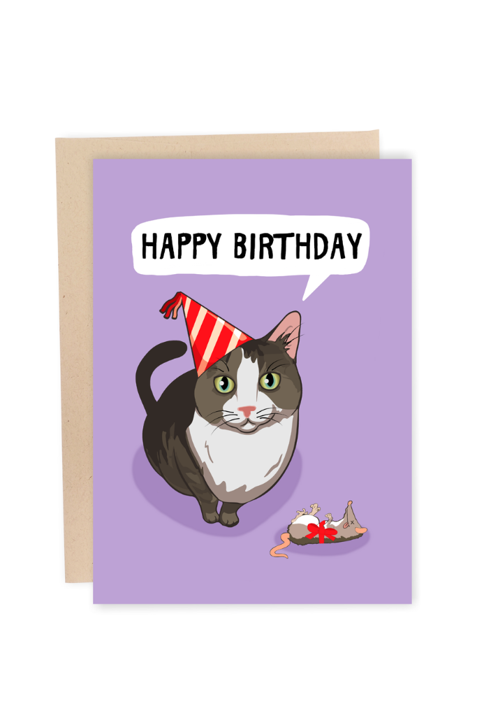 Dead Mouse Birthday Card
