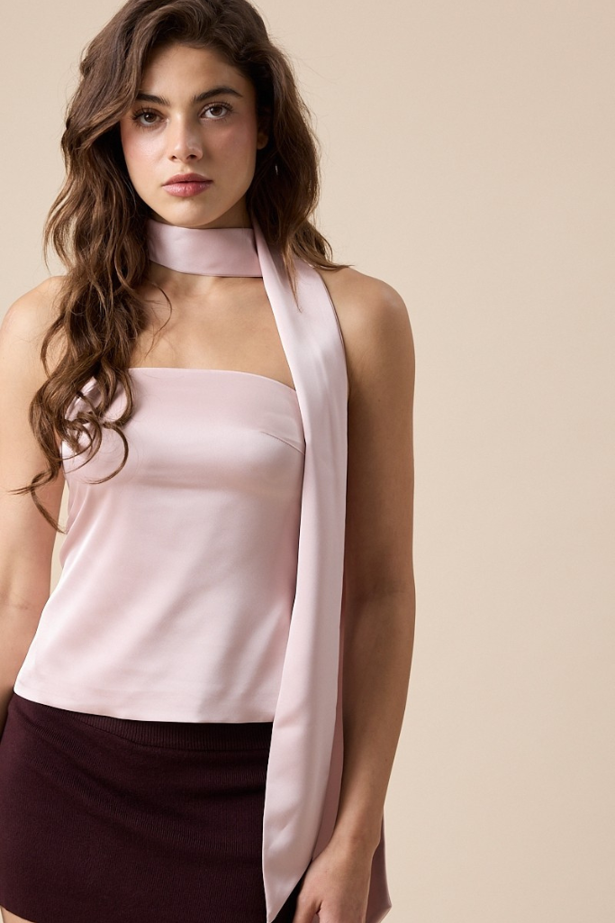 Ilana Scarf Tube Top - Light Pink