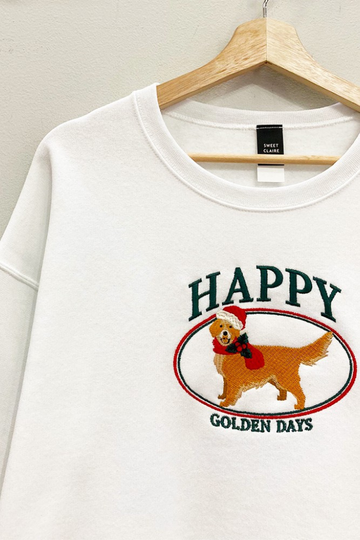 Happy Golden Days Sweatshirt - White