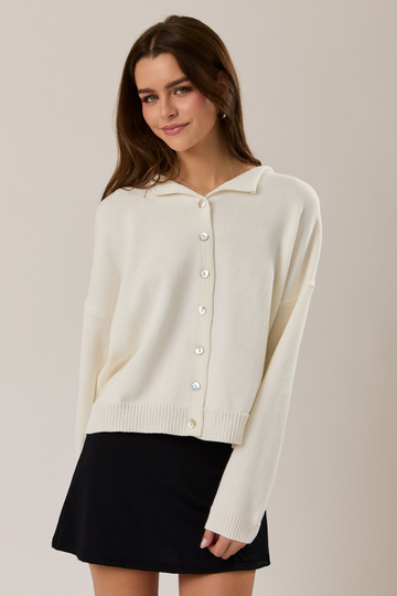 Double Down Cardigan - White