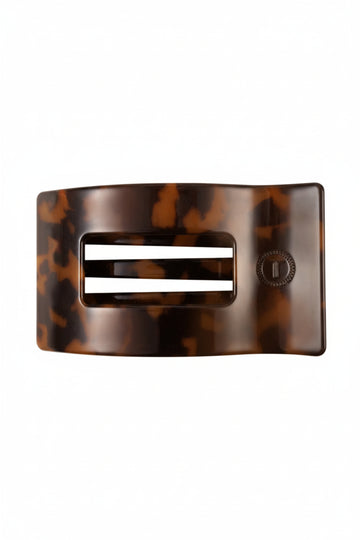 TELETIES Medium Flat Rectangle Hair Clip-  Tortoise
