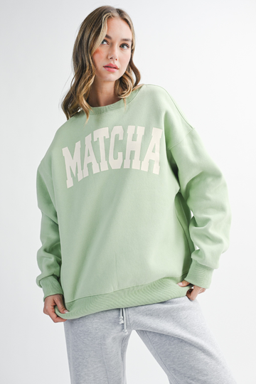 Matcha Graphic Sweatshirt - Matcha Green