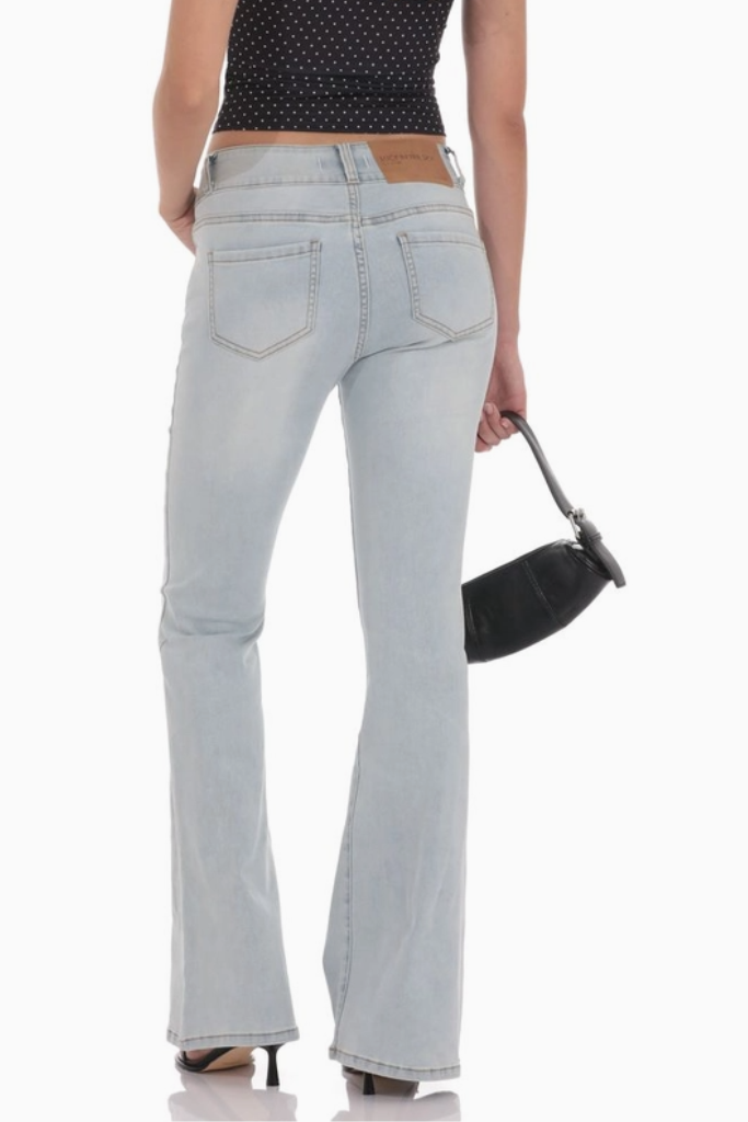 Cierra Low Rise Flare Jeans- Light Wash