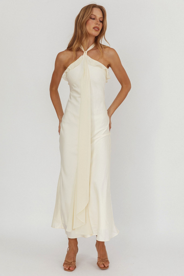 Fame Game Midi Dress - Cream
