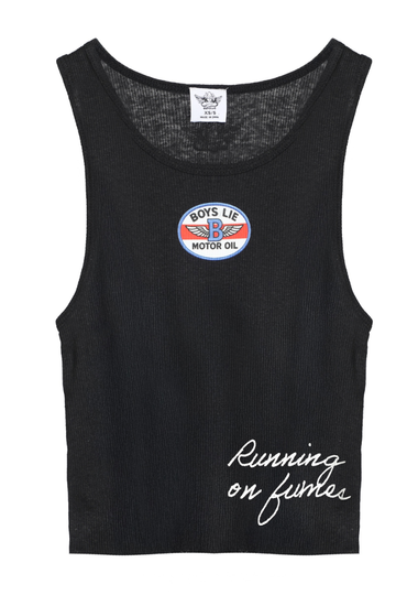 Boys Lie Running On Fumes Tank - Black