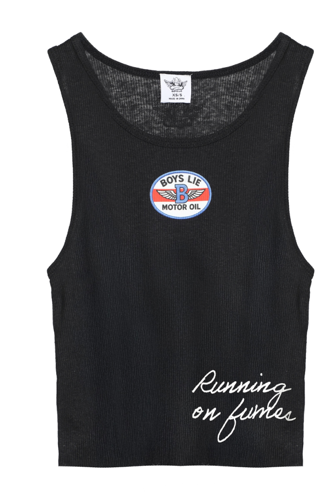 Boys Lie Running On Fumes Tank - Black