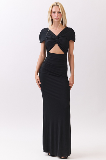 Nellie Twist Maxi Dress - Black