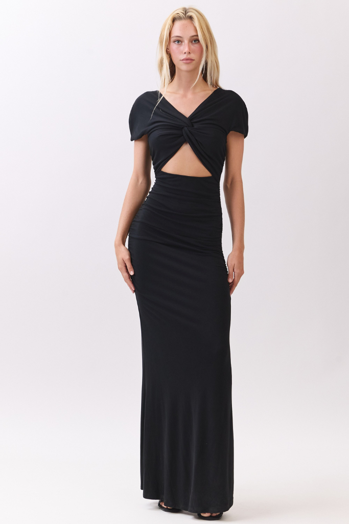 Nellie Twist Maxi Dress - Black
