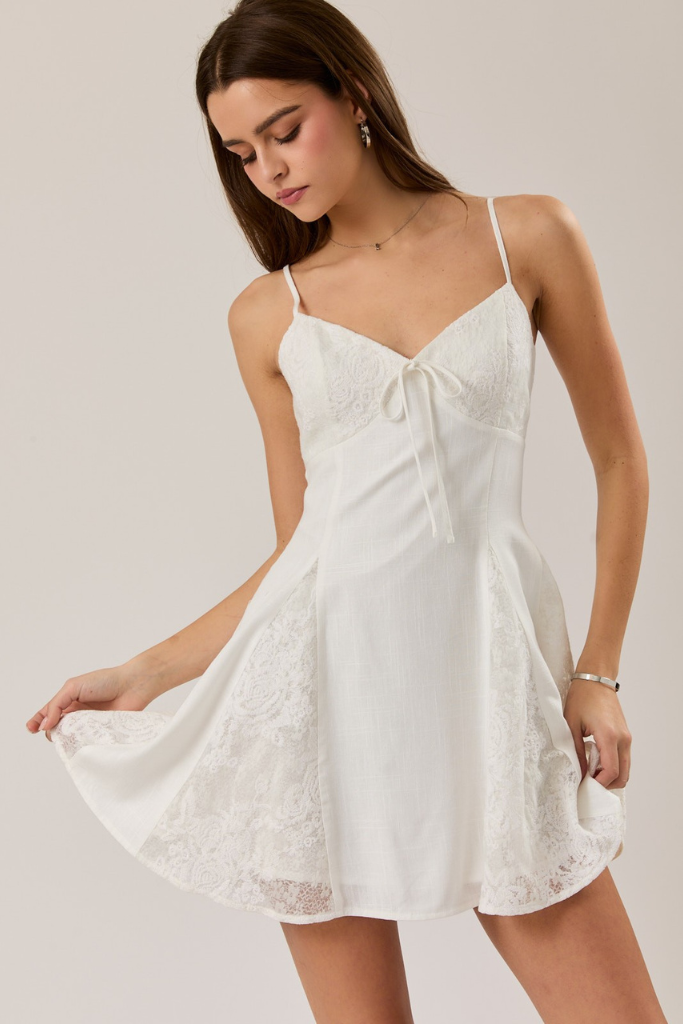 Twirl Me Lace Dress -  Off White