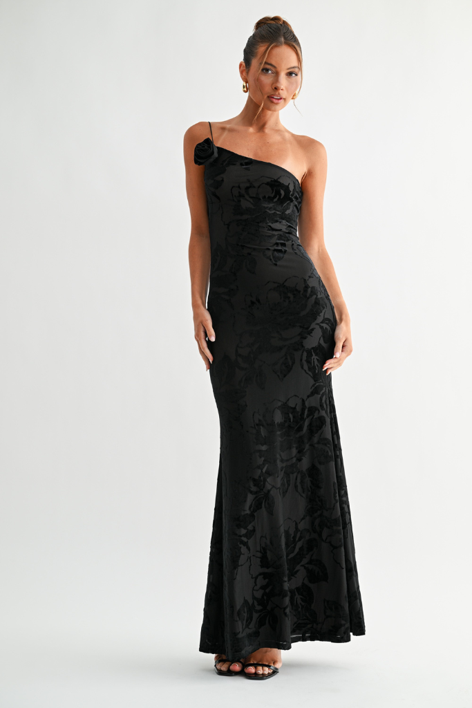 Maxwell Velvet Maxi Dress - Black