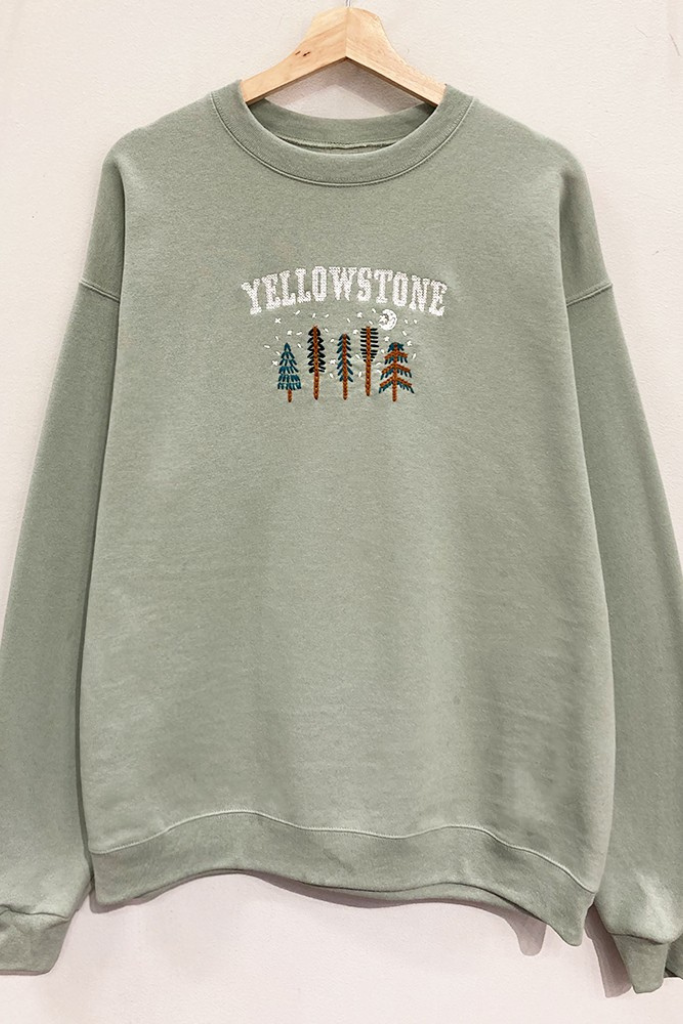 Yellowstone Emb. Sweatshirt - Sage Green