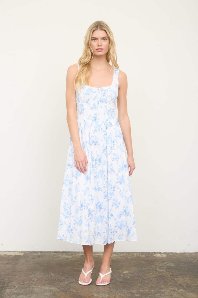 Lasting Embrace Midi  Dress - Light Blue