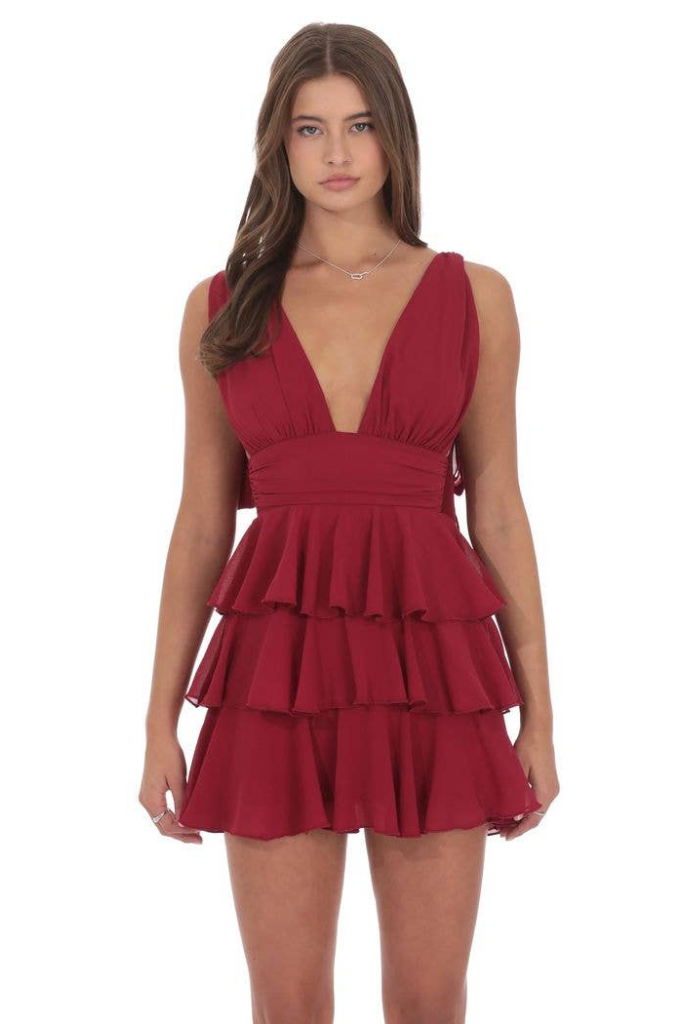 Lucy In The Sky Emberlyn Dress - Maroon