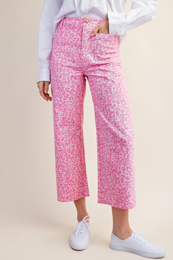 Ethie Leopard Pants - Pink