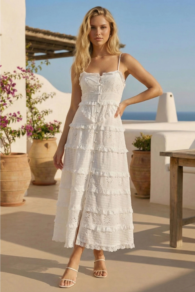 Summerlyn Eyelet Maxi Dress - White