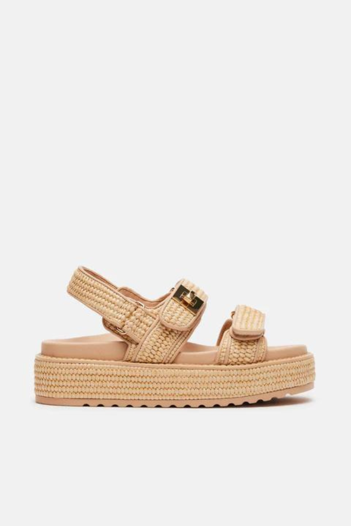 Steve Madden Big Mona Sandal- Natural Raffia