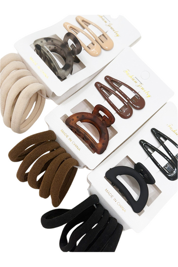 Hair Clip & Tie Set -