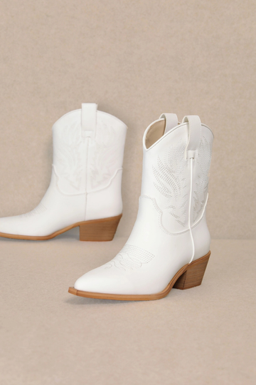 The Claire Cowgirl Boot - White