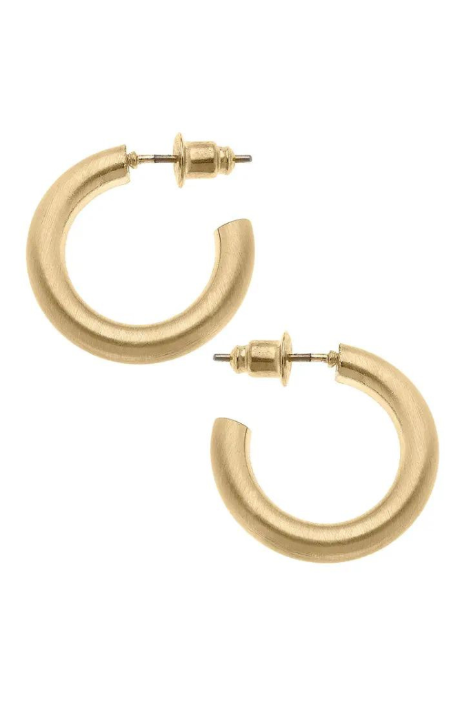 Celia Hoop Earrings- Satin Gold