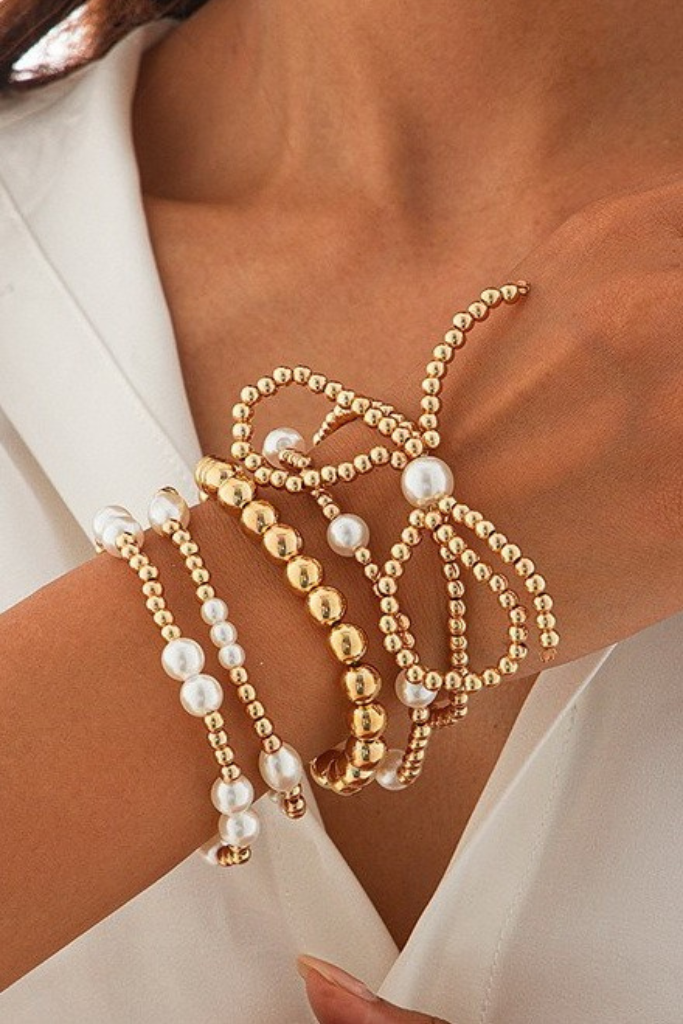 Jadis Bow Bracelet Set - Gold