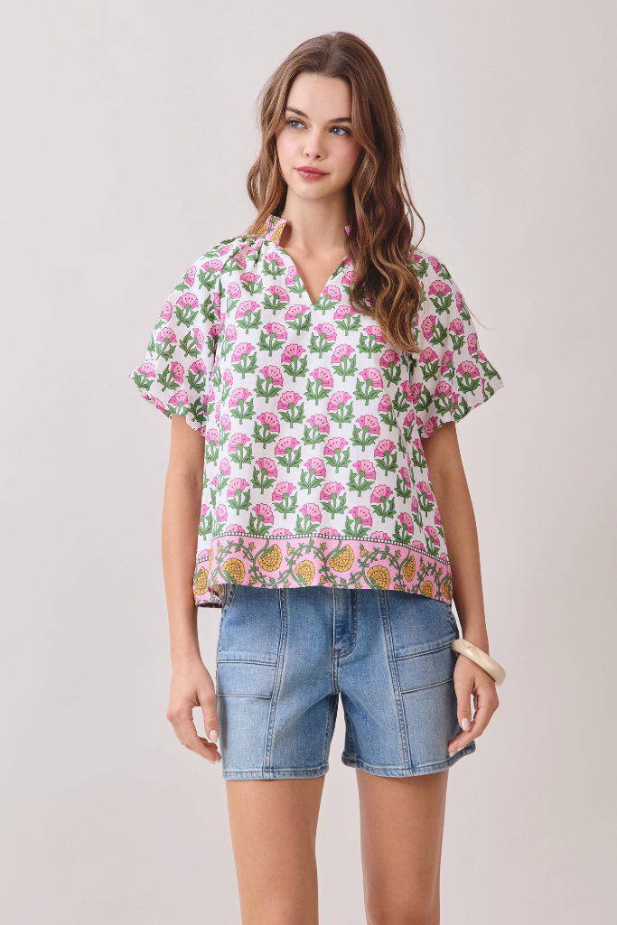 Pure Magic Floral Top - Pink Multi