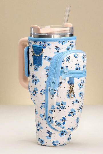 Tumbler Carrier - Blue Floral