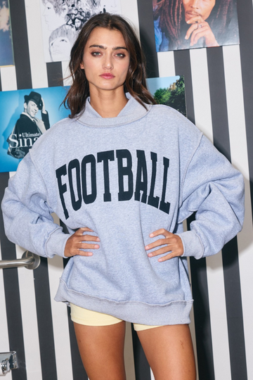 Gameday Reversible Mock Neck Sweatshirt - Heather Grey
