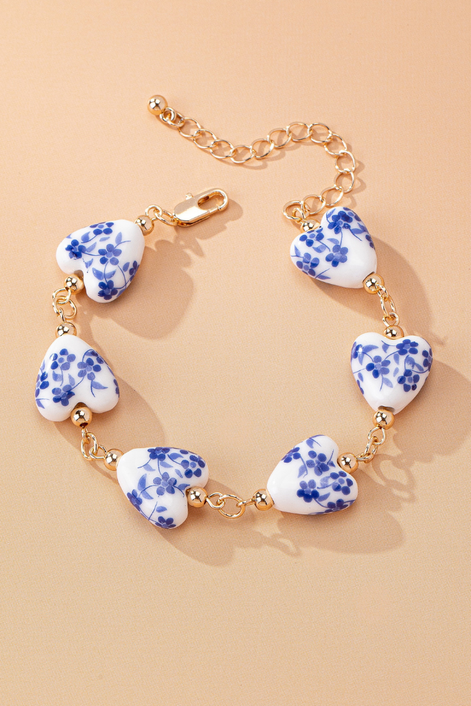 Untold Grace Heart Bracelet - Blue/Gold
