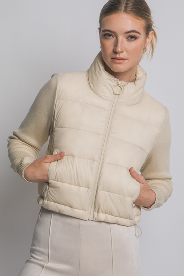 Sweet Cascade Quilted Jacket - Cream