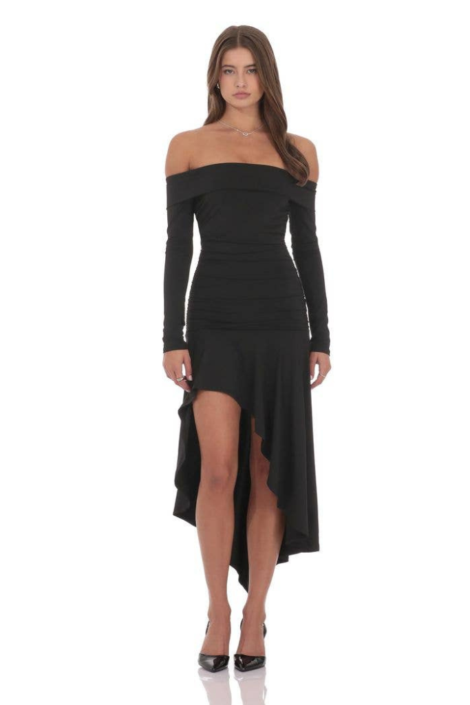 Lucy In The Sky Delia Midi Dress - Black